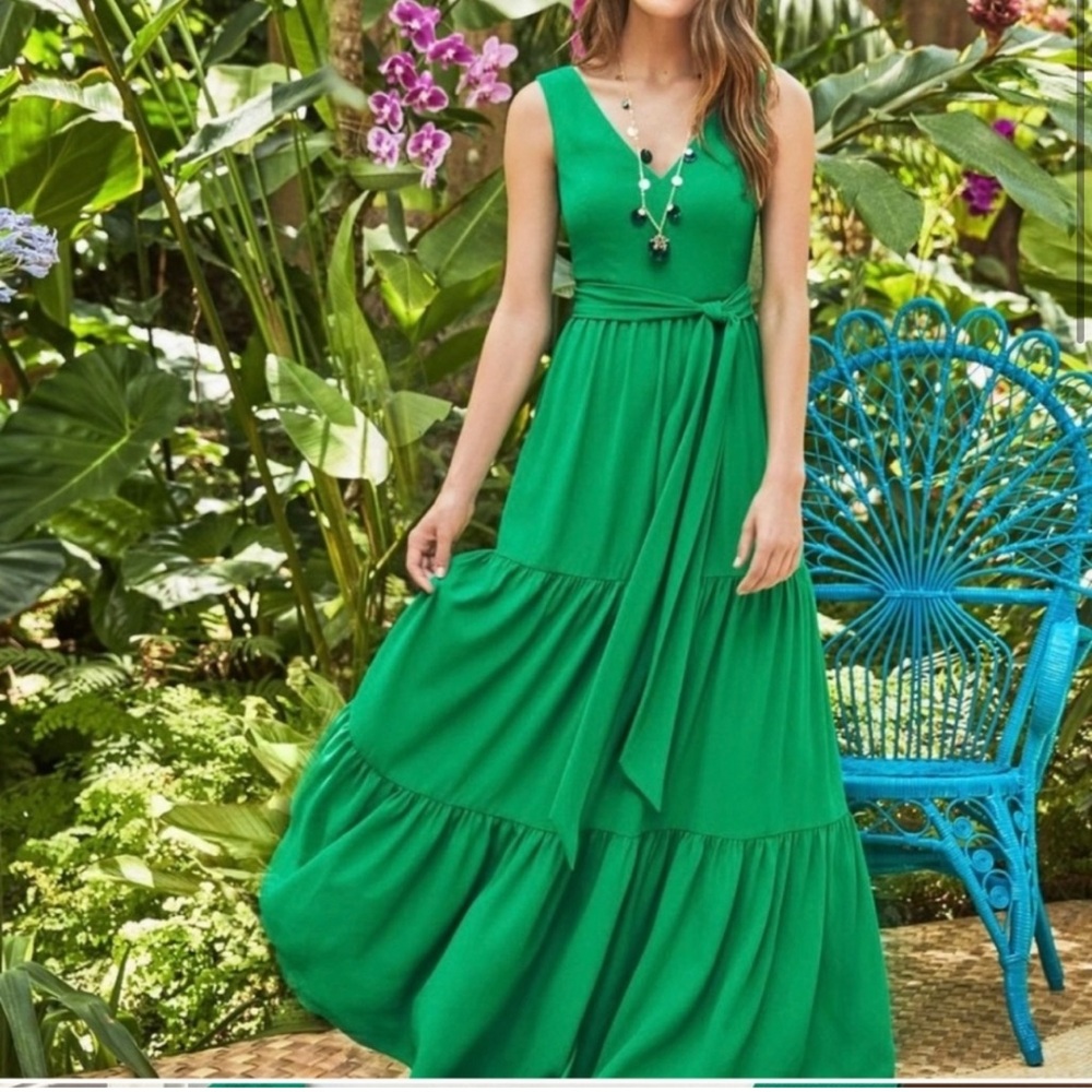 Lilly Pulitzer Maurine Tiered Maxi Dress - Emerald Isle - Size 6